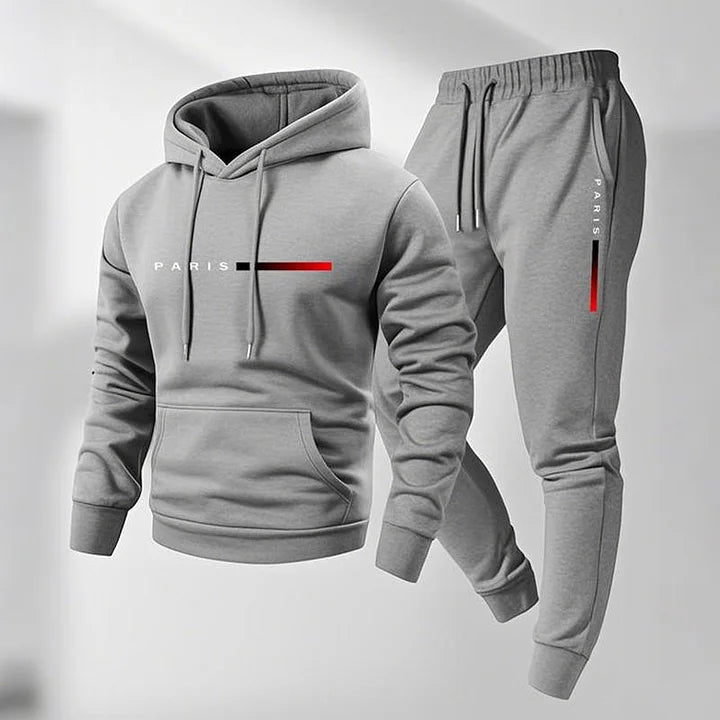 Men's Letter Printed Hoodie and Drawstring Sweatpants Set Two-Piece Set
