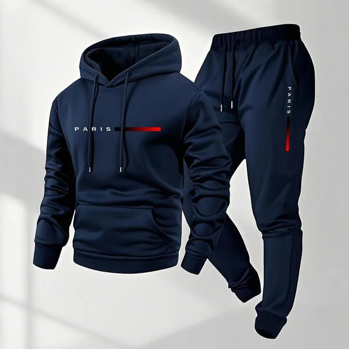 Men's Letter Printed Hoodie and Drawstring Sweatpants Set Two-Piece Set
